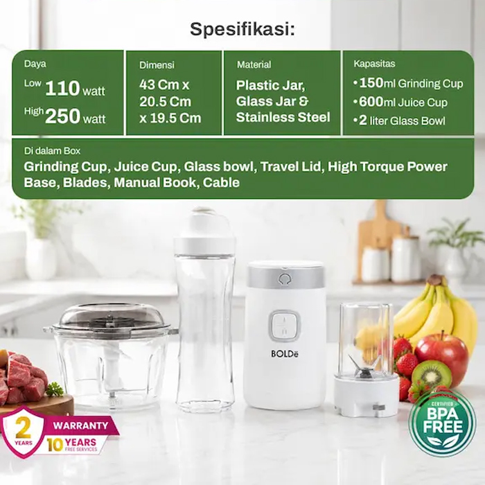Bolde Chopper Ultra Max 5 In 1 Multifungsi Serbaguna - Putih